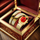 Elegant Ladies' Red Snake Shaped Strap, Personalized and Elegant High-End Quartz Watches - Perfect Gifts