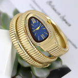 Luxury Fashion Unique Snake Shape Women's Watches - Zircon Diamonds Bling Gold Luxury Quartz Ladies Watches