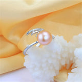 Amazing Multicolour Freshwater Cultured Pearls AAA Zircon Diamonds Silver Rings