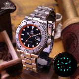 200m Water Resistance Ceramic Bezel Stylish Stainless Steel Quartz Men's Dive Watch