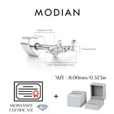 Multi -Styles 925 Silver Geometric Moissanite Heart Screw Stud Helix Earrings