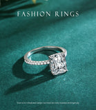 Luxury Princess Cut Shiny AAAA Lab Created Diamond Sterling Silver Classic Ring
