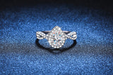 Remarkable 1ct Pear Cut D Colour VVS1 Moissanite Diamond Luxury Engagement Wedding Sterling Silver Rings for Women