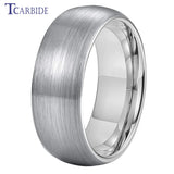 Classic Domed Brushed Finish 6MM 8MM Black Silver Tungsten Men Women Wedding Rings