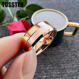 New Arrival Grooved Gold Colour Tungsten Carbide Ring for Men Women - Plain Comfort Fit Ring Classic Jewellery  - The Jewellery Supermarket