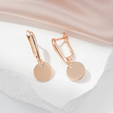 14 Karat Filled Gold Disc AAA Zircon Diamonds Easy Matching Trendy Dangle Earrings