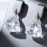 14 Karat Gold Filled Luxury Shiny White Big Zircon Crystals Drop Earrings For Women