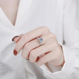 Flower Design 1ct VVS1 D Colour Moissanite Diamond Rings, S925 Silver Wedding Engagement Fine Jewellery GRA Certified