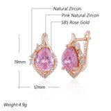 Luxury Design Filled 14K Rose Gold Pink AAA Zircon Diamonds Latest Fashion Earrings - Cute Ladies Jewellery