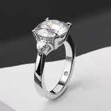 Amazing 3-Stone Round Cut 4.6CT Moissanite Diamond Rings - S925 Silver Wedding Engagement Jewellery With GRA