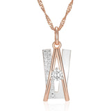 Luxury Personality 14K Filled Rose Gold AAA White Zircon Diamonds Gold and Silver Colour Necklace Fine Jewellery