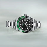 Popular Luxury Brand Left Crown Men Mechanical Wristwatches 100M Waterproof Sapphire Glass PD-1662 GMT Watch for Men