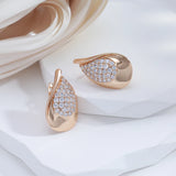 14K Gold Filled AAA Zircon Diamonds Full Paved Drop Big Size Glossy Earrings For Women