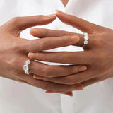 Round Cut 6.5mm/8mm Moissanite Three Stone 925 Silver Ladies Fashion Rings for Women Engagement Wedding Jewellery