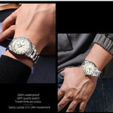 NEW Luxury Brand 38mm Stainless Steel GMT Movement Sapphire Glass 20Bar Waterproof AD2063 Diver Quartz Watches