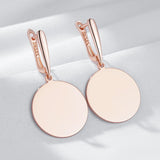 14K Rolled Gold Fashion Glossy Simple Round Dangle Earrings High Quality Fine Jewellery