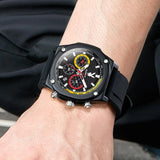 Original Silicone Strap Men's Quartz Watch Multifunctional Waterproof Calendar Top Brand Trendy Male Watch