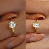 Terrific 1Carat Princess Cut Moissanite Solitaire Diamond Rings Silver 18K Gold Plated Wedding Engagement Jewellery