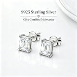 Moissanite Diamonds D Colour VVS1 Silver GRA Certificated Stud Earrings