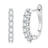 Excellent 18KGP D Colour VVS1 Moissanite Diamonds Clip Hoop Earrings for Women, Silver Fine Fashion Charm Jewellery - The Jewellery Supermarket