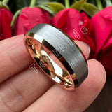 Multicolours Beveled Brushed 6m/8mm Classic Tungsten Wedding Rings for Men Women