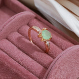 14 Karat Rolled Gold Emerald AAA Zircon Crystal Flower Shape Luxury Design Opal Rings