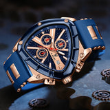 Brand New Fashion Silicone Sport Military Square Waterproof Chronograph Quartz Business Wristwatches for Men