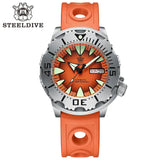 Monster 200M Waterproof NH36 Day Function Sapphire Glass Automatic Movement Steel Bezel SD1984 Steel Bracelet Watch