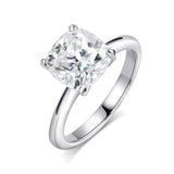 Amazing 1CT 2CT 3CT 3.5CT 5CT Cushion Cut VVS1 D Colour Moissanite Diamond Silver Ring