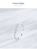 Fashion Sterling Silver AAAA Lab Created Diamond Simple Finger Stackable Ring
