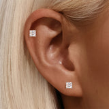 Pear, Princess, Marquise, Cushion Asscher Cut Silver Moissanite Diamonds Stud Earrings