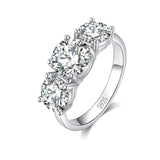 Fashionable Design, High-End Luxury 925 Sterling Silver 2/4 Carat Moissanite Diamonds 3-Row Ring, Fine Jewellery