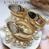Popular Creative Snake Shaped Women's Quartz Analogue Watches - Women's Bracelets Personalized Wristbands For Women