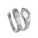 New Luxury Top Fashion Brand Snake Design Gold Colour Stainless Steel Bracelet Quartz Ladies Wristwatches