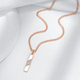 Excellent Rectangular Shape Filled 14K Rose Gold AAA Zircon Diamonds Necklace - Fashion High Quality Jewellery