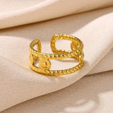 New In Stainless Steel 14K Gold Colour Rings For Women and Girls - Ideal Trendy Fashion Rings, Ideal Gifts - The Jewellery Supermarket