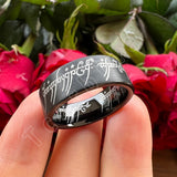 Laser Engraved Pipe Cut Brushed Finish 6MM 8MM Tungsten Wedding Men Women Rings