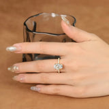 Amazing 4.5CT Oval Cut VVS1 D Colour Moissanite Diamond 18KGP Silver Engagement Ring