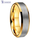 Multicolours Beveled Brushed 6m/8mm Classic Tungsten Wedding Rings for Men Women