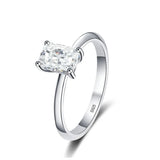 Stunning 1 Carat Emerald Radiant Cut VVS1 D Colour Moissanite Wedding Silver Ring
