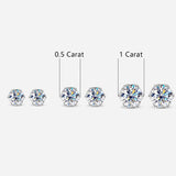 Splendid 0.5-1ct D Colour Moissanite Diamonds Earrings GRA Certificate - Sterling Silver Diamond Fine Jewellery - The Jewellery Supermarket