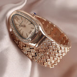Fabulous Hot Sale Luxury Stainless Steel Creative Watch Strap Quartz Wristwatch Fashion Snake Watch for Women