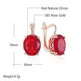 Alluring Big Red AAA Zircon Crystals 14K Gold Filled Drop Earrings Fine Jewellery