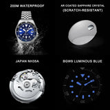 New Arrival Luminous Mechanical Ceramic Bezel Sapphire Glass Automatic Diver Wristwatches for Men