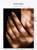 Water Drop Shape AAAA Lab Created Diamond Silver Link Chain Adjustable Rings