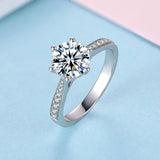 Elegant D Colour VVS1 Moissanite Diamond Solitaire Rings for Women Silver Ring Wedding Engagement Fine Jewellery