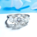 Excellent 3CT GRA Certified Double Halo Moissanite Rings for Women Engagement Wedding S925 Sterling Silver Jewellery