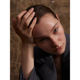18K Gold Plated Stylish Unique Design Stainless Steel Metal Geometric Unusual Ring