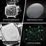 High Quality Luxury Quartz Watch - Leather Strap Fashion Waterproof Business Casual Top Brand Watches for Men