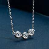 Luxury Round Bubble Moissanite Diamonds Pendant Necklace Bracelet Hoop Earrings 925 Sterling Silver Jewellery Set - The Jewellery Supermarket